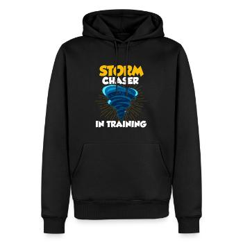 Tornade - Sweat à capuche Premium bio Homme - noir - Devant - Nico (187cm)