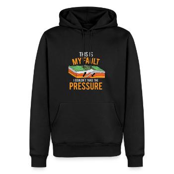 Tremblement de terre - Sweat à capuche Premium bio Homme - noir - Devant - Nico (187cm)