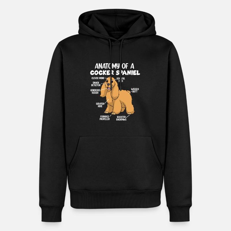 Anatomie d’un cocker - Sweat à capuche Premium bio Homme - noir