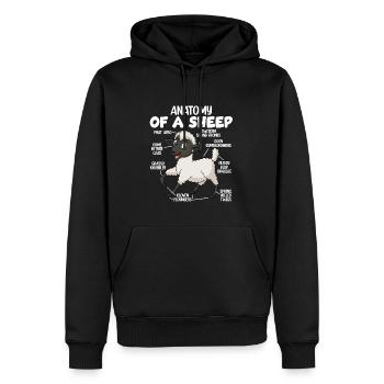 Anatomie eines Schafes - Männer Premium Bio Hoodie - Schwarz - Vorne - Nico (187cm)