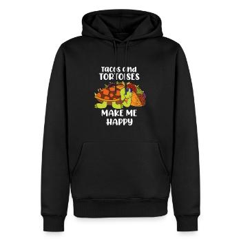 Cadeau amusant de tortue - Sweat à capuche Premium bio Homme - noir - Devant - Nico (187cm)