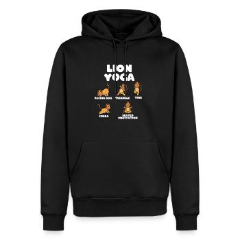 Löwen Yoga - Männer Premium Bio Hoodie - Schwarz - Vorne - Nico (187cm)