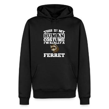 Frettchen - Männer Premium Bio Hoodie - Schwarz - Vorne - Nico (187cm)
