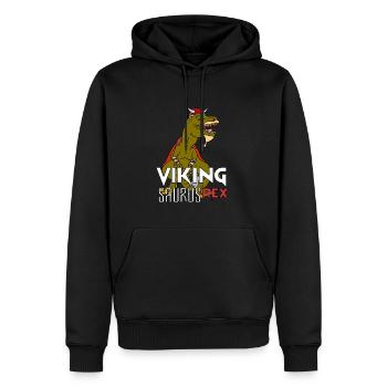 Wikinger T-Rex Geschenk - Männer Premium Bio Hoodie - Schwarz - Vorne - Nico (187cm)