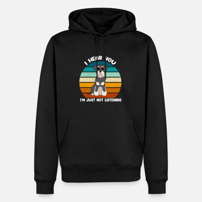 Miniature Schnauzer - Sweat à capuche Premium bio Homme - noir