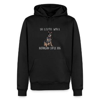 Bouvier australien - Sweat à capuche Premium bio Homme - noir - Devant - Nico (187cm)