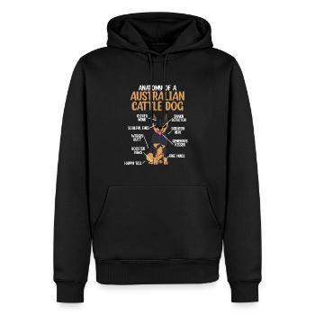Bouvier australien - Sweat à capuche Premium bio Homme - noir - Devant - Nico (187cm)