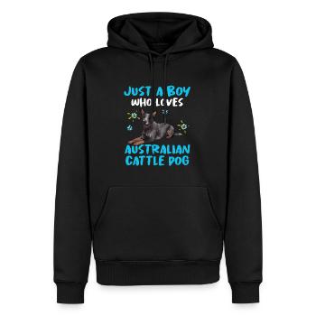 Bouvier australien - Sweat à capuche Premium bio Homme - noir - Devant - Nico (187cm)