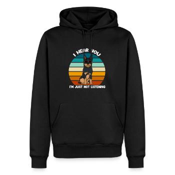 Bouvier australien - Sweat à capuche Premium bio Homme - noir - Devant - Nico (187cm)
