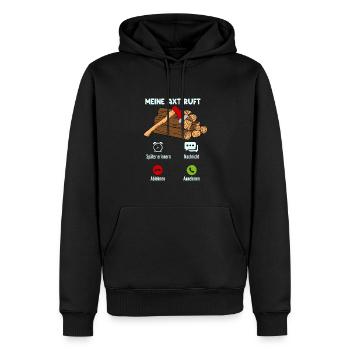 Meine Axt Ruft - Männer Premium Bio Hoodie - Schwarz - Vorne - Nico (187cm)