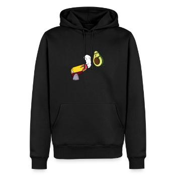 Canon de cirque à avocat - Sweat à capuche Premium bio Homme - noir - Devant - Nico (187cm)