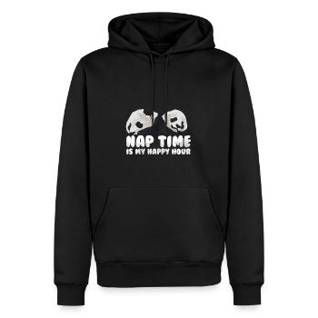 Schlafenszeit ist meine Happy Hour - Männer Premium Bio Hoodie - Schwarz - Vorne - Nico (187cm)
