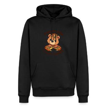 Kohlenhydrate Zählen Bär Pizza - Männer Premium Bio Hoodie - Schwarz - Vorne - Nico (187cm)
