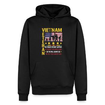 Vétéran du Vietnam - Sweat à capuche Premium bio Homme - noir - Devant - Nico (187cm)