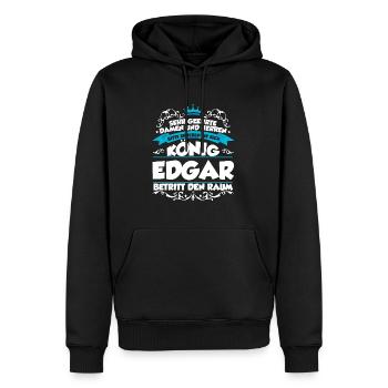 Edgar Name Design - Männer Premium Bio Hoodie - Schwarz - Vorne - Nico (187cm)