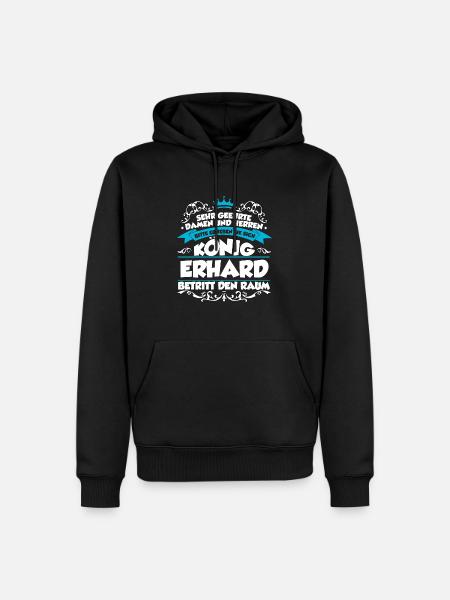 Erhard Name Design - Männer Premium Bio Hoodie - Schwarz