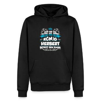 Herbert Name Design - Männer Premium Bio Hoodie - Schwarz - Vorne - Nico (187cm)