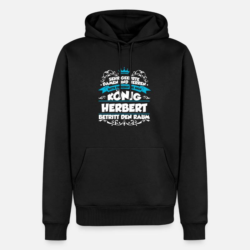 Herbert Name Design - Männer Premium Bio Hoodie - Schwarz