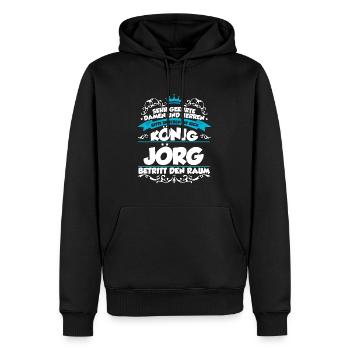 Jörg Name Design - Männer Premium Bio Hoodie - Schwarz - Vorne - Nico (187cm)