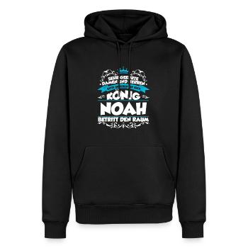 Noah Name Design - Männer Premium Bio Hoodie - Schwarz - Vorne - Nico (187cm)