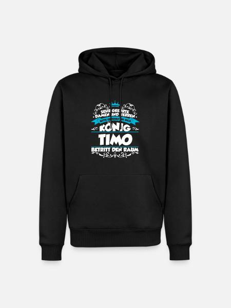 Timo Name Design - Männer Premium Bio Hoodie - Schwarz