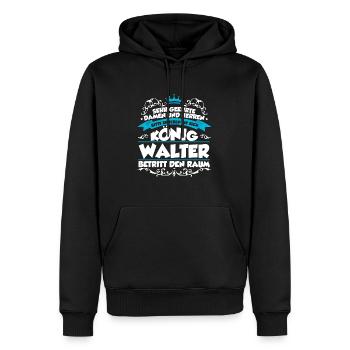 Walter Name Design - Männer Premium Bio Hoodie - Schwarz - Vorne - Nico (187cm)