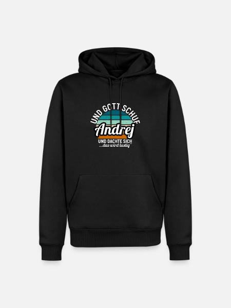 Anton - Männer Premium Bio Hoodie - Schwarz