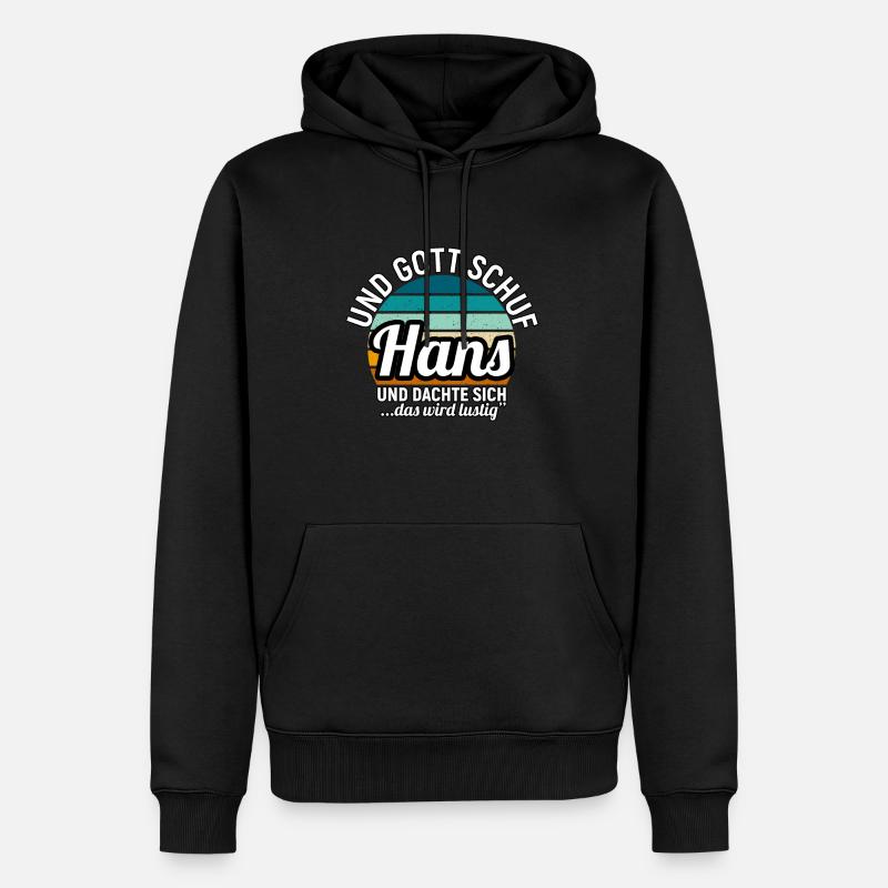 Hans - Männer Premium Bio Hoodie - Schwarz
