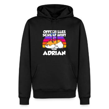 Offizielles Schlafshirt Von Adrian - Männer Premium Bio Hoodie - Schwarz - Vorne - Nico (187cm)