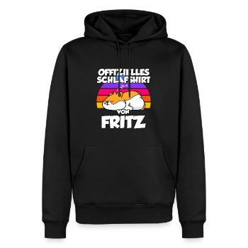 Offizielles Schlafshirt Von Fritz - Männer Premium Bio Hoodie - Schwarz - Vorne - Nico (187cm)