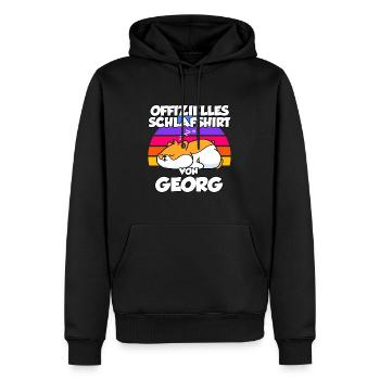 Offizielles Schlafshirt Von Georg - Männer Premium Bio Hoodie - Schwarz - Vorne - Nico (187cm)