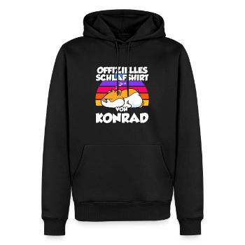 Offizielles Schlafshirt Von Konrad - Männer Premium Bio Hoodie - Schwarz - Vorne - Nico (187cm)