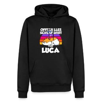 Offizielles Schlafshirt Von Luca - Männer Premium Bio Hoodie - Schwarz - Vorne - Nico (187cm)
