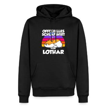 Offizielles Schlafshirt Von Lothar - Männer Premium Bio Hoodie - Schwarz - Vorne - Nico (187cm)