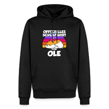 Offizielles Schlafshirt Von Ole - Männer Premium Bio Hoodie - Schwarz - Vorne - Nico (187cm)