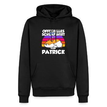Offizielles Schlafshirt Von Patrick - Männer Premium Bio Hoodie - Schwarz - Vorne - Nico (187cm)