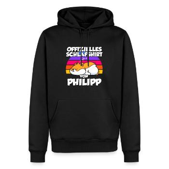 Offizielles Schlafshirt Von Philipp - Männer Premium Bio Hoodie - Schwarz - Vorne - Nico (187cm)