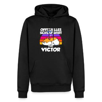 Offizielles Schlafshirt Von Victor - Männer Premium Bio Hoodie - Schwarz - Vorne - Nico (187cm)