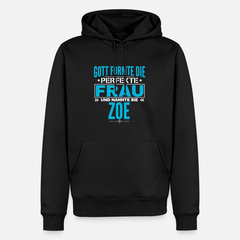 Conception du nom Zoe - Sweat à capuche Premium bio Homme - noir