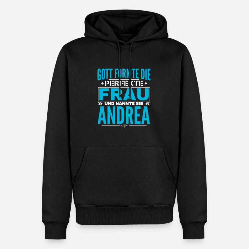 Andrea Nom Design - Sweat à capuche Premium bio Homme - noir