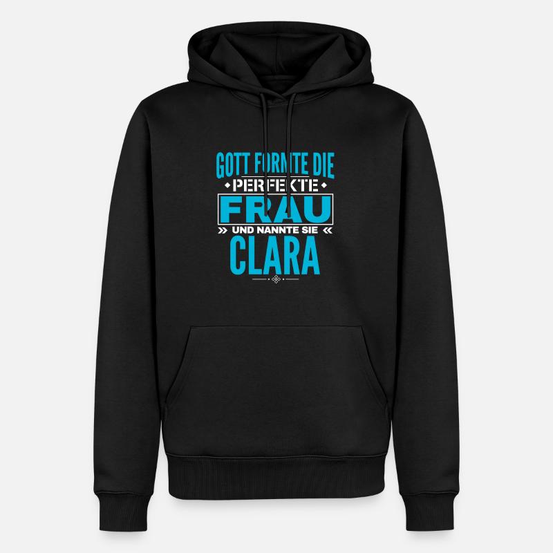 Conception du nom Clara - Sweat à capuche Premium bio Homme - noir