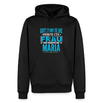 Conception du nom de Maria - Sweat à capuche Premium bio Homme - noir - Devant - Nico (187cm)