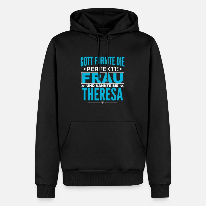 Conception du nom de Thérèse - Sweat à capuche Premium bio Homme - noir