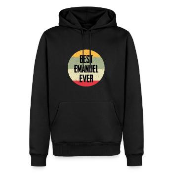 Le meilleur Emanuel de tous les temps - Sweat à capuche Premium bio Homme - noir - Devant - Nico (187cm)