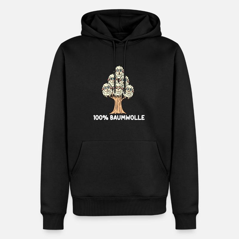 100% coton - Sweat à capuche Premium bio Homme - noir