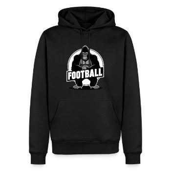 Gorille du football américain - Sweat à capuche Premium bio Homme - noir - Devant - Nico (187cm)