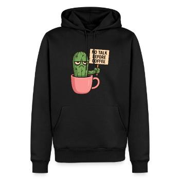 Cactus avant le premier café - Sweat à capuche Premium bio Homme - noir - Devant - Nico (187cm)