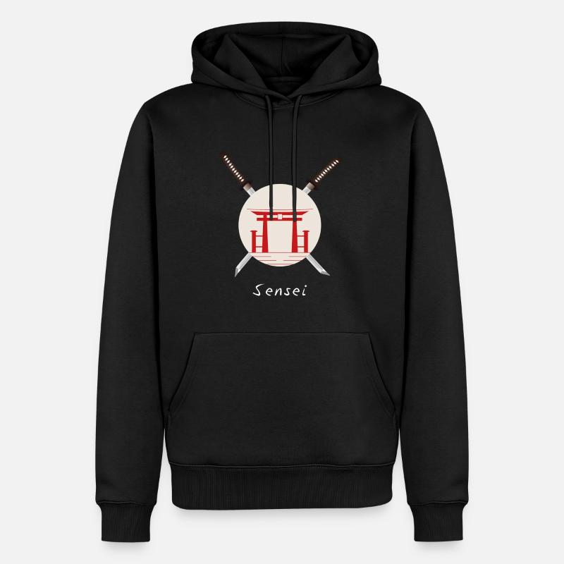 Sensei double sabres - Sweat à capuche Premium bio Homme - noir