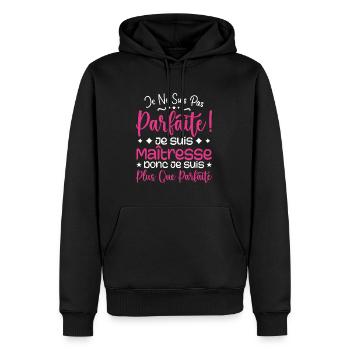 Une Maîtresse plus que parfaite, métier de rêve - Sweat à capuche Premium bio Homme - noir - Devant - Nico (187cm)