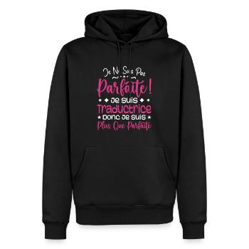 Une Traductrice plus que parfaite, métier de rêve - Sweat à capuche Premium bio Homme - noir - Devant - Nico (187cm)